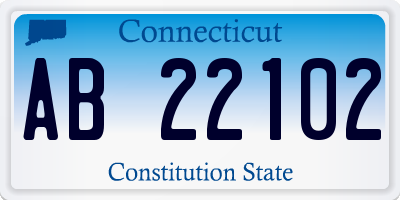 CT license plate AB22102