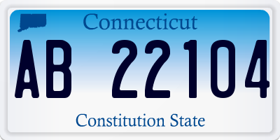 CT license plate AB22104