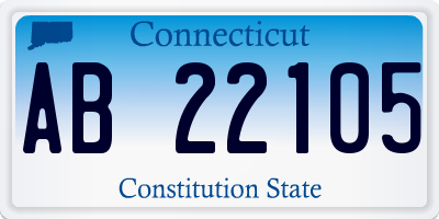 CT license plate AB22105