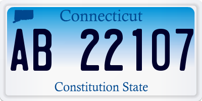 CT license plate AB22107