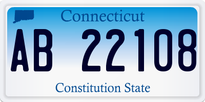 CT license plate AB22108