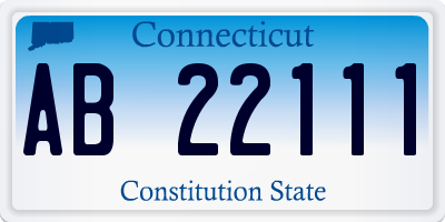 CT license plate AB22111