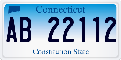 CT license plate AB22112