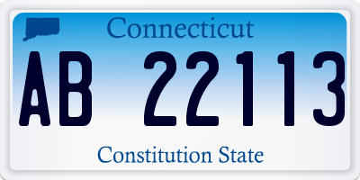 CT license plate AB22113