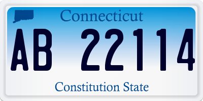 CT license plate AB22114