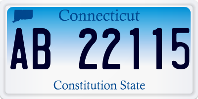 CT license plate AB22115