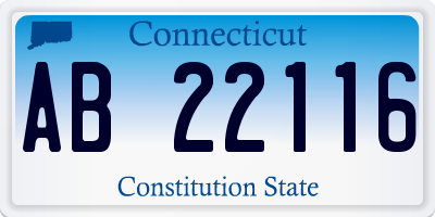 CT license plate AB22116