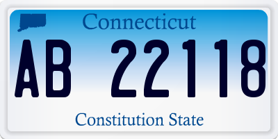 CT license plate AB22118