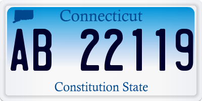 CT license plate AB22119