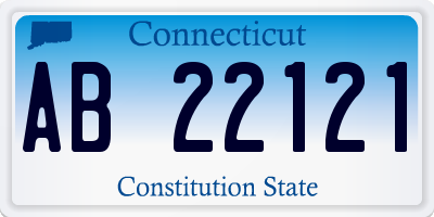 CT license plate AB22121