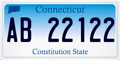 CT license plate AB22122