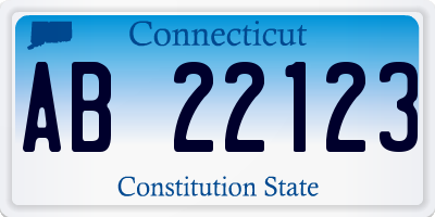 CT license plate AB22123