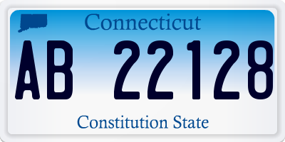 CT license plate AB22128