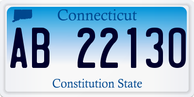 CT license plate AB22130