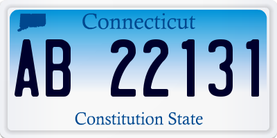 CT license plate AB22131