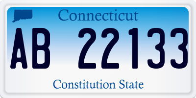 CT license plate AB22133