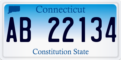 CT license plate AB22134