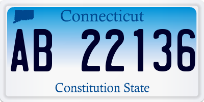 CT license plate AB22136