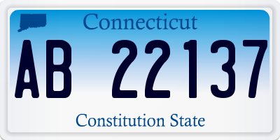 CT license plate AB22137