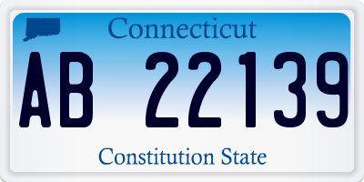 CT license plate AB22139