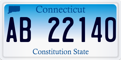 CT license plate AB22140