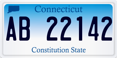 CT license plate AB22142