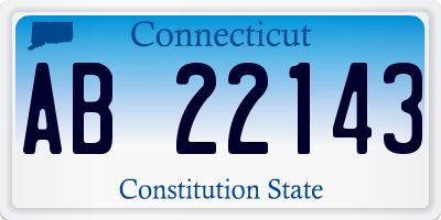 CT license plate AB22143