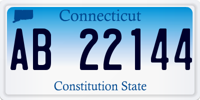 CT license plate AB22144