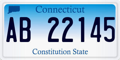 CT license plate AB22145