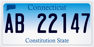 CT license plate AB22147