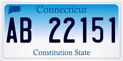 CT license plate AB22151