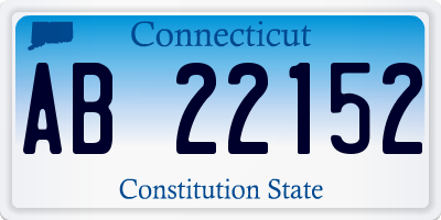 CT license plate AB22152