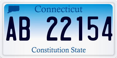 CT license plate AB22154