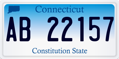 CT license plate AB22157