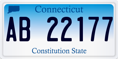 CT license plate AB22177