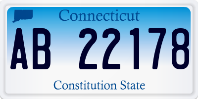 CT license plate AB22178