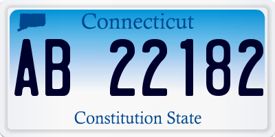 CT license plate AB22182