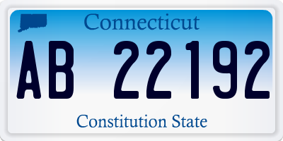 CT license plate AB22192