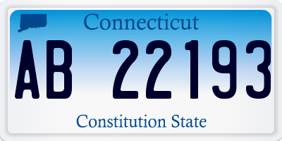 CT license plate AB22193