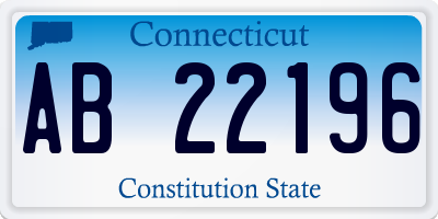 CT license plate AB22196