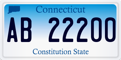 CT license plate AB22200