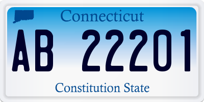 CT license plate AB22201