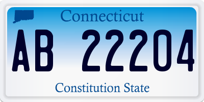 CT license plate AB22204