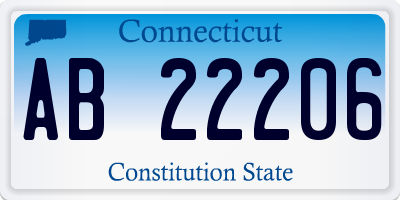 CT license plate AB22206