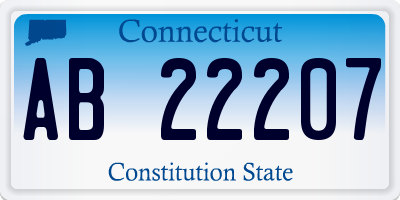 CT license plate AB22207