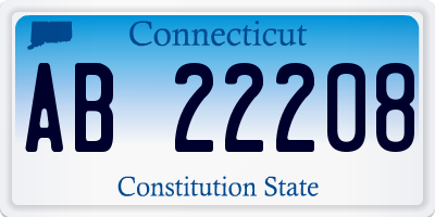 CT license plate AB22208