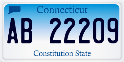 CT license plate AB22209