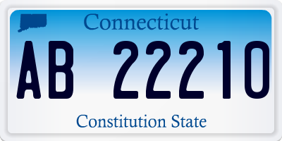 CT license plate AB22210