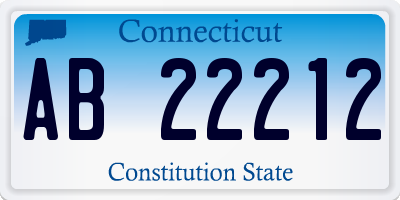 CT license plate AB22212