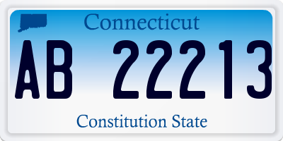 CT license plate AB22213